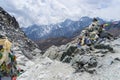 Himalaya mountain landscape from top of Chola pass, Everest region, Nepal Royalty Free Stock Photo