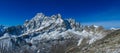 Beautiful Himalaya mountain panorama on EBC trek hiking in Nepal Royalty Free Stock Photo