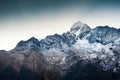 Himalaya mountain range against the sky at sunrise Royalty Free Stock Photo