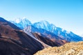 Himalaya mountain range against the sky at sunrise, Nepal Royalty Free Stock Photo