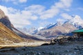 Himalaya mountain views on route to Everest Base Campst Base Camp in Nepal Royalty Free Stock Photo