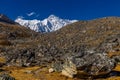 Cho Oyu eight thouthand mountain peak in Himalaya Royalty Free Stock Photo