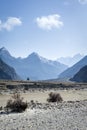 Himalaya mountains with lonley tree Royalty Free Stock Photo
