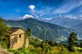Himalaya mountains near Pokhara in Nepal