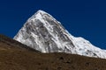 imalayan mountains in Nepal. Snow summit himalaya peaks in Solo Khumbu region, Everest Base Camp Trek Royalty Free Stock Photo