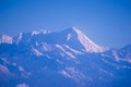 Himalaya mountains in Nepal, view of small village Braga on Annapurna circuit Royalty Free Stock Photo