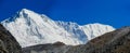 Himalaya mountains panorama on EBC Everest Base Camp trek hiking in Nepal Royalty Free Stock Photo