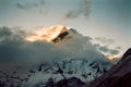 Himalaya Mountains Sunset, Nepal Royalty Free Stock Photo