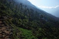 Himalaya mountains on trail between Jiri and Lukla - lower part of Everest trek Royalty Free Stock Photo