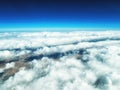 Aerial view of mountains and clouds on top Royalty Free Stock Photo