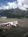 Himalaya. Nepal life. Treking in Nepal. Trail to Everest. Hiking in Nepal. Lukla airport Royalty Free Stock Photo
