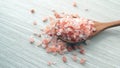 Himalaya pink salt in a wooden spoon Royalty Free Stock Photo