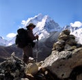 Himalaya trekker Royalty Free Stock Photo