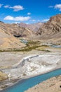 Himalayan landscape along Manali-Leh highway. Himachal Pradesh, India Royalty Free Stock Photo