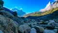 Himalayan landscape with wild natural beauty, Gangotri National Park, the glacial source of River Ganga / Ganges Royalty Free Stock Photo