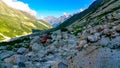 Himalayan landscape with wild natural beauty, Gangotri National Park, the glacial source of River Ganga / Ganges Royalty Free Stock Photo