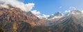 The Himalayan mountain landscape on the trekking route from Khotey to Thule Kharka on Mera Peak trek in Nepal