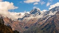 The Himalayan mountain landscape on the trekking route from Khotey to Thuli Kharka on Mera Peak trek in Nepal