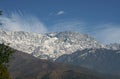 Himalayan mountain range from town of dharamsala in india