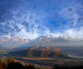 Himalayan mountains from Sarangkot, Pokhara, Nepal Royalty Free Stock Photo