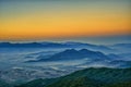 Himalayan mountains view from Mt. Shivapuri