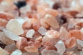 Himalayan Pink rock Salt Background, selective focus close-up Royalty Free Stock Photo