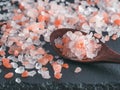 Himalayan pink salt in crystals Royalty Free Stock Photo