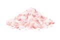 Himalayan pink salt pile, grain mineral spice in cartoon style isolated on white background. Organic, natural ingredient