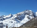 Vacations in summer on a snowy mountain