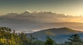 Himalayan range during sunrise in different colours
