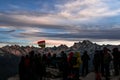 Himalayan ranges view with Indian flag from Kedarkantha top