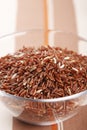 Himalayan Red Long grain Rice in glass bowl Royalty Free Stock Photo