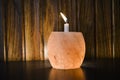 Himalayan Salt Lamp Candle Holder Royalty Free Stock Photo