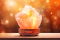 Himalayan salt lamp for relaxation self care background