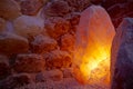 Himalayan Salt Lamp and Stones Royalty Free Stock Photo