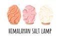 Himalayan salt lamps. Vector logo template with salt crystal. Relax concept symbol spa image