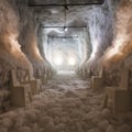 Himalayan Salt Room, Pink Salt Crystal Cave, Healthy Salt Relaxation with Healing Effect, Alternative Medicine Royalty Free Stock Photo