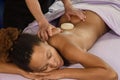 Himalayan Salt Stone Massage Hands on