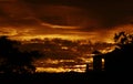 Himalayan sun set vibrant cloud colors in Himalayas India