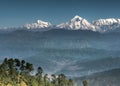 Himalayan view from Kausani overlooking the entire range Royalty Free Stock Photo