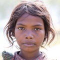 Portrait nepali children on the street in Himalayan village, Nepal