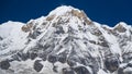 Himalayas mountain landscape in the Annapurna region. Annapurna peak in the Himalaya range, Nepal. Annapurna base camp trek. Snowy Royalty Free Stock Photo