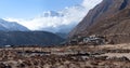 Pangboche village on the way to Everest base camp, Nepal Royalty Free Stock Photo