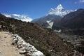 Himalayas mountain landscape. Trail to Everest base camp, Nepal Royalty Free Stock Photo