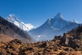 Himalayas mountain range in Sagarmatha National. Royalty Free Stock Photo