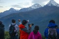 Himalayas mountain and sunrise Nepal tourists and photography Royalty Free Stock Photo