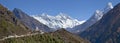 Himalayas, Nepal. beautiful sunny weather and spectacular views on Mount Everest, the highest mountain in the world. Royalty Free Stock Photo