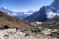 Himalayas,Nepal- cirka November, 2017:Spectacular way to Everest base camp, Khumbu valley, Sagarmatha national park, Nepalese hima Royalty Free Stock Photo