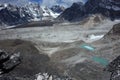 Himalayas, Nepal, Everest trek, View from the top of Kala Patthar on Changri Shar Glacier Royalty Free Stock Photo