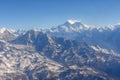 Himalayas ridge with Mount Everest aerial view from Nepal country side Royalty Free Stock Photo